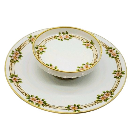 Antique Nippon 2 Tier Plate Hors d'Oeuvres ChipDip - Picture 1 of 5